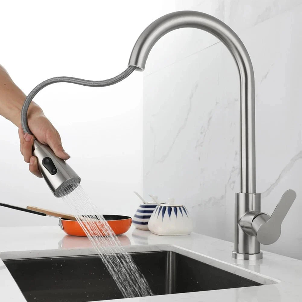 Kitchen Faucet Pull-Out Sprayer 360° Swivel Flexible Hose