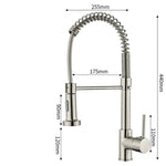 Kitchen Faucet Pull-Out Sprayer Stainless Steel Single-Lever Handle