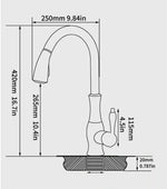 Kitchen Faucet Stainless Steel Pull-Out Spray Head 360° Swivel
