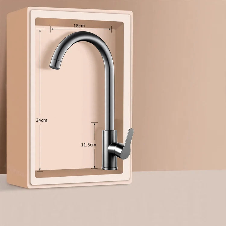 Kitchen Faucet Stainless Steel Pull-Out Sprayer High-Arc Design