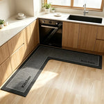 Kitchen Floor Mat L-Shaped Diatomite Absorbent Non-Slip