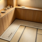 Kitchen Floor Mat L-Shaped Diatomite Absorbent Non-Slip