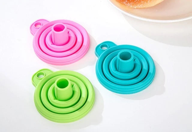 Kitchen Funnel Collapsible Heat-Resistant Silicone Dishwasher-Safe