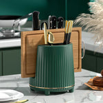 Kitchen Knife & Utensil Organizer 360° Rotating 8 Compartments