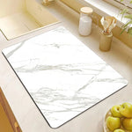 Kitchen Mat Marble Print Cushioned Non-Slip
