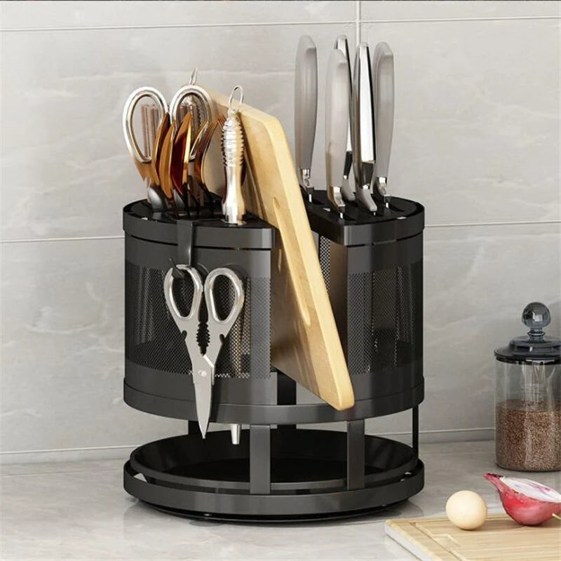 Kitchen Organizer Shelf Metal 360° Rotating Space-Saving