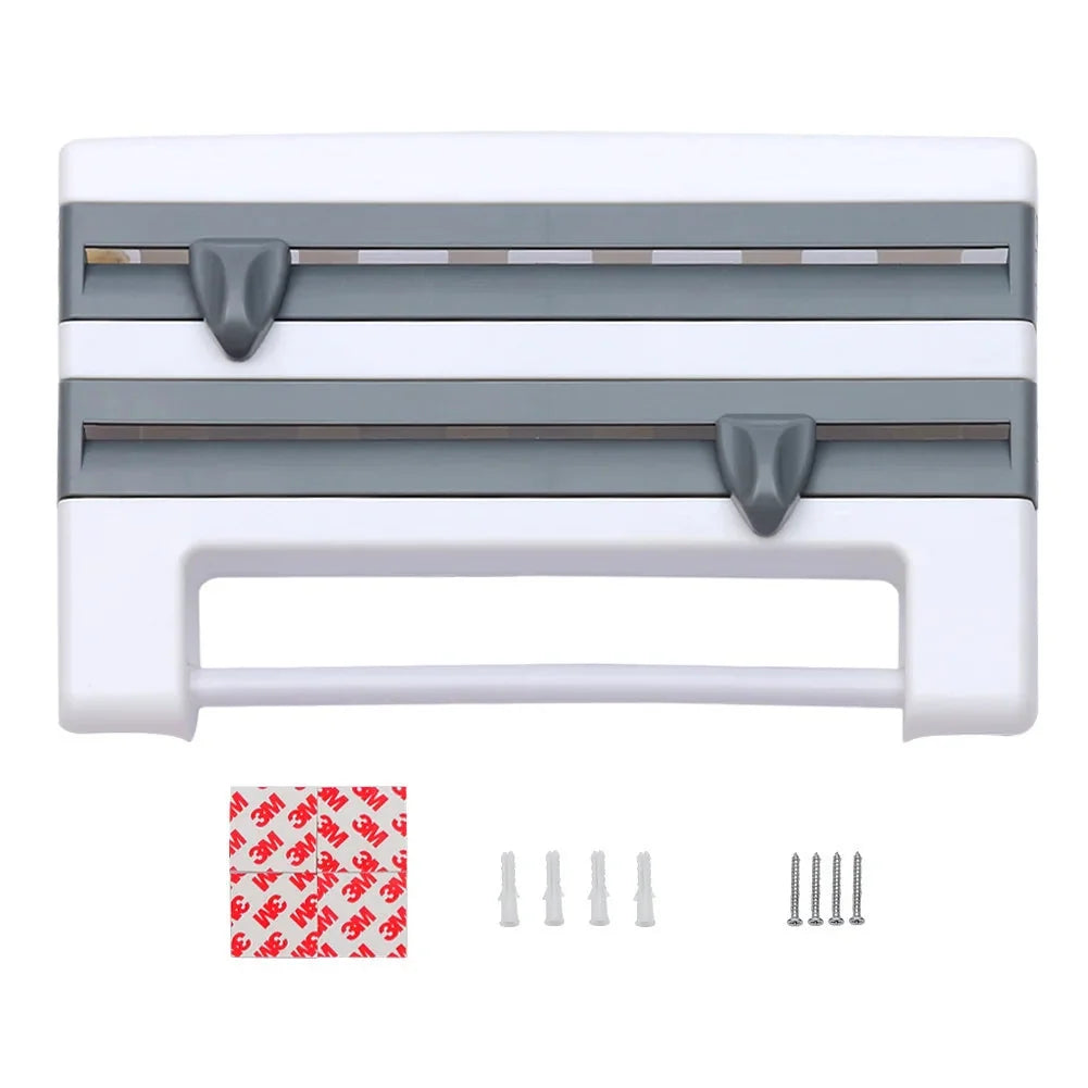 Kitchen Roll Holder 4-in-1 Wall-Mounted Foil Cutter