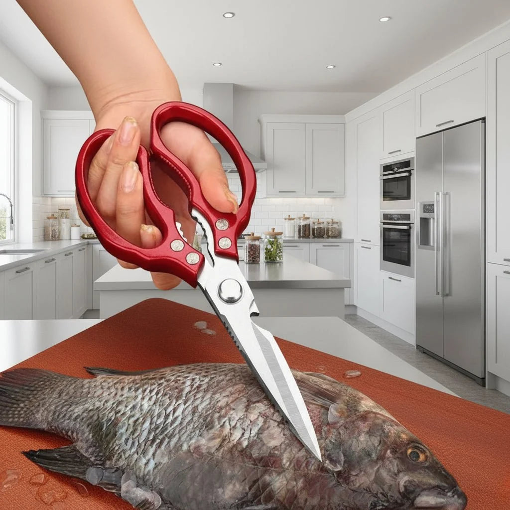 Kitchen Scissors Japanese Stainless Steel Blades Ergonomic Handle