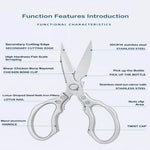 Kitchen Scissors Japanese Stainless Steel Blades Ergonomic Handle