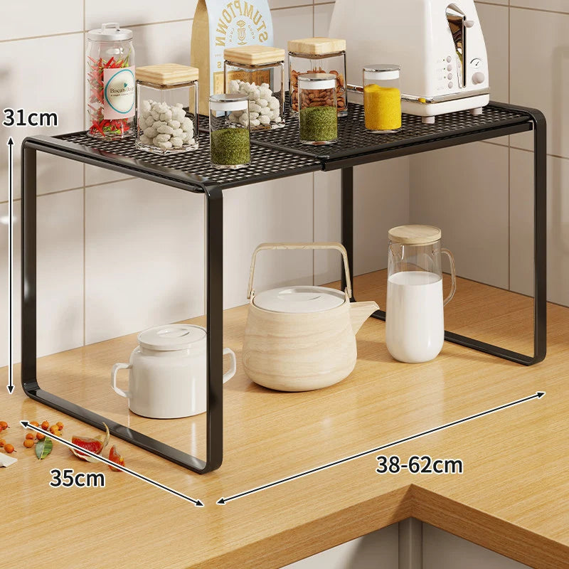 Kitchen Shelf Riser Expandable Ventilated Metal Mesh