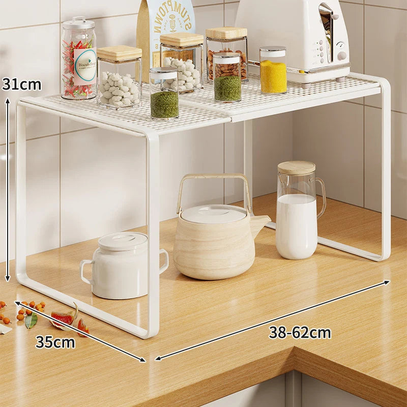 Kitchen Shelf Riser Expandable Ventilated Metal Mesh