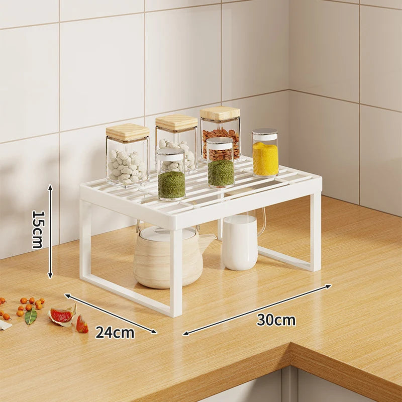 Kitchen Shelf Riser Expandable Ventilated Metal Mesh