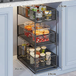 Kitchen Storage Organizer Two-Tier Pull-Out Wire Baskets