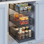 Kitchen Storage Organizer Two-Tier Pull-Out Wire Baskets