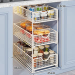 Kitchen Storage Organizer Two-Tier Pull-Out Wire Baskets