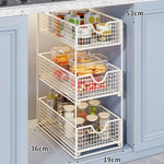 Kitchen Storage Organizer Two-Tier Pull-Out Wire Baskets