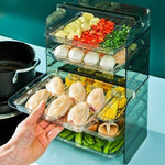 Kitchen Storage Rack 3-Tier Stackable Slide-Out