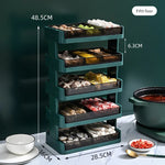 Kitchen Storage Rack Multi-Tier Transparent ABS Countertop Organizer