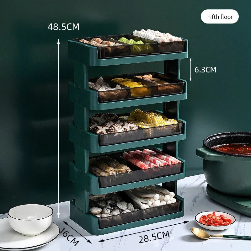 Kitchen Storage Rack Multi-Tier Transparent ABS Countertop Organizer