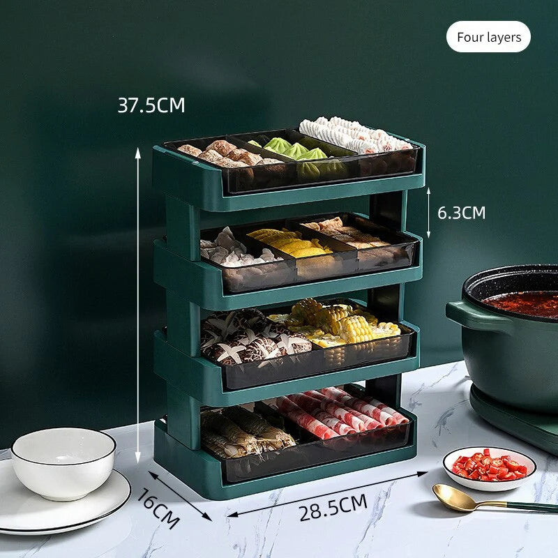 Kitchen Storage Rack Multi-Tier Transparent ABS Countertop Organizer