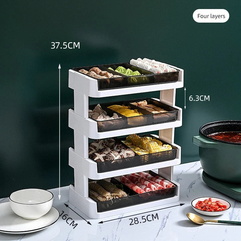 Kitchen Storage Rack Multi-Tier Transparent ABS Countertop Organizer