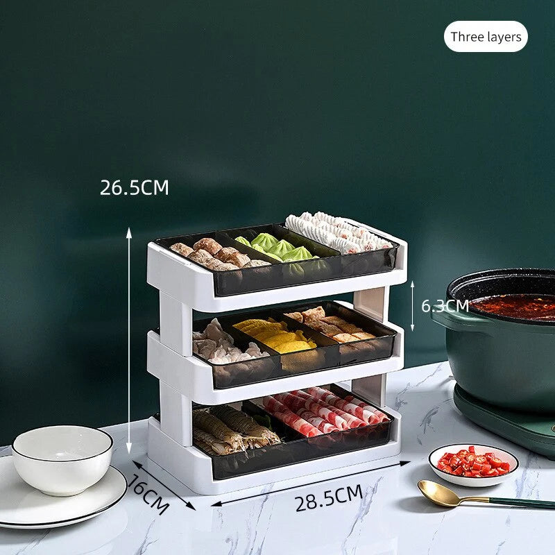 Kitchen Storage Rack Multi-Tier Transparent ABS Countertop Organizer