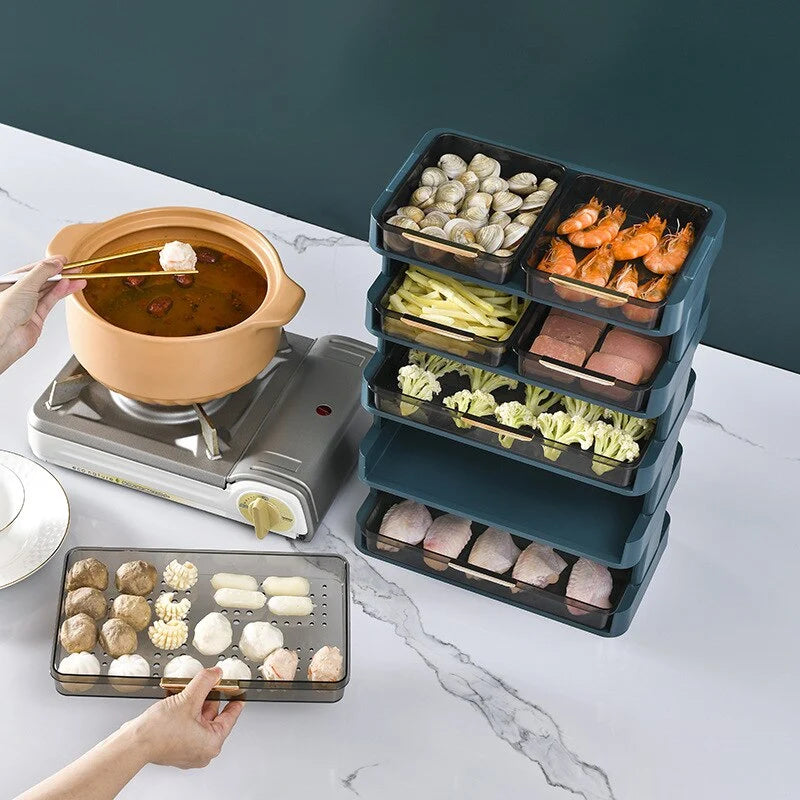 Kitchen Storage Rack Multi-Tier Transparent ABS Countertop Organizer