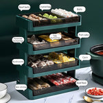 Kitchen Storage Rack Multi-Tier Transparent ABS Countertop Organizer
