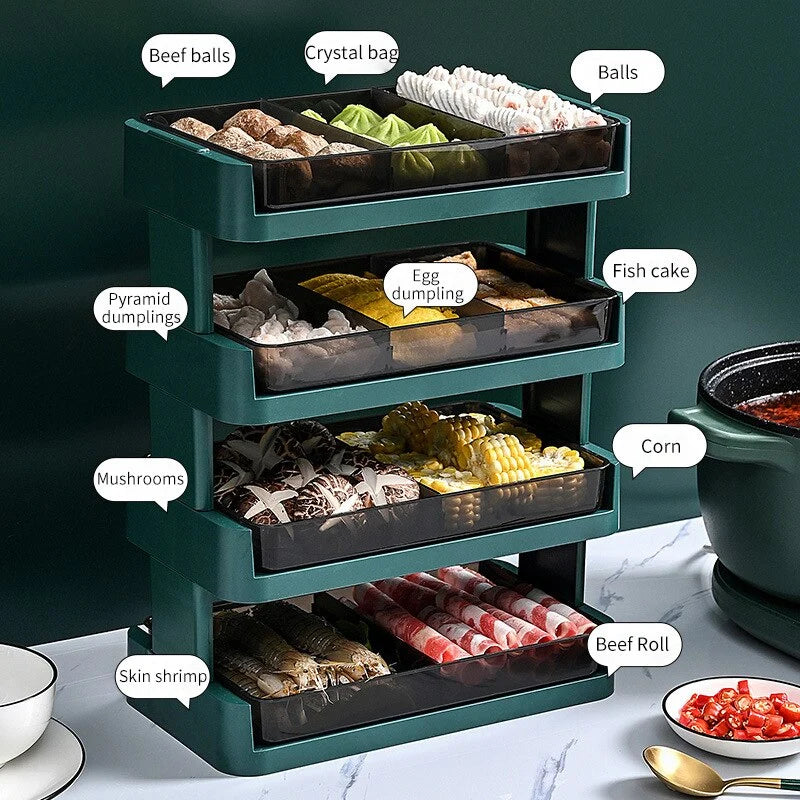 Kitchen Storage Rack Multi-Tier Transparent ABS Countertop Organizer