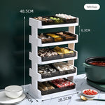 Kitchen Storage Rack Multi-Tier Transparent ABS Countertop Organizer