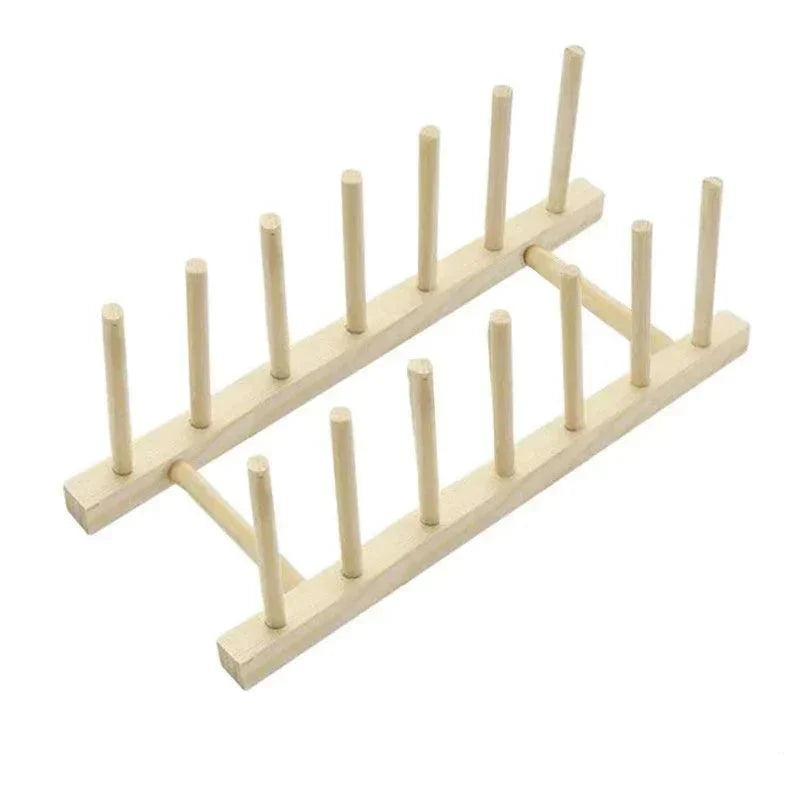 Kitchen Storage Rack Natural Wood Space-Saving