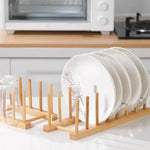 Kitchen Storage Rack Natural Wood Space-Saving