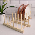 Kitchen Storage Rack Natural Wood Space-Saving