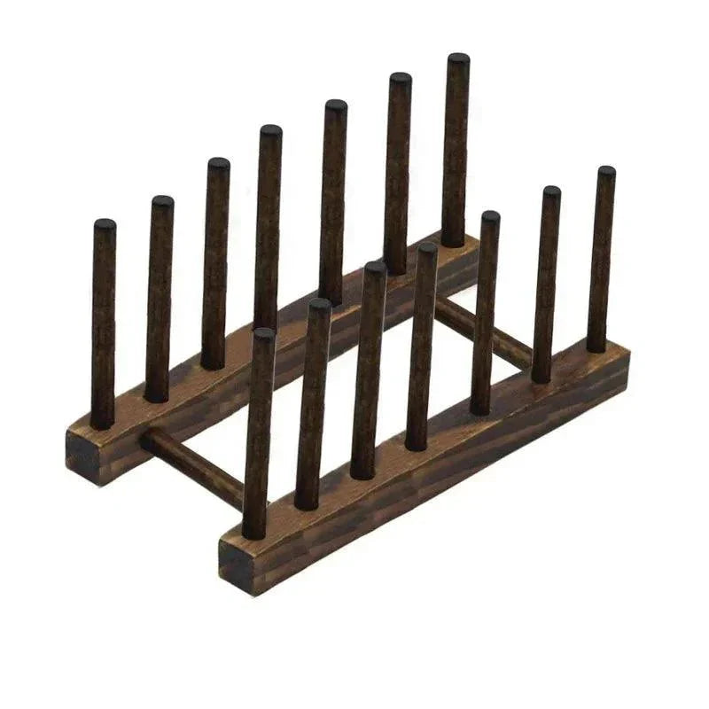 Kitchen Storage Rack Natural Wood Space-Saving