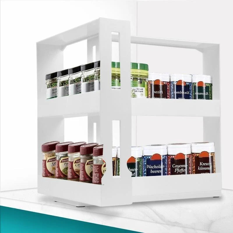 Kitchen Storage Rack Rotating Space-Saving Bottle Organizer