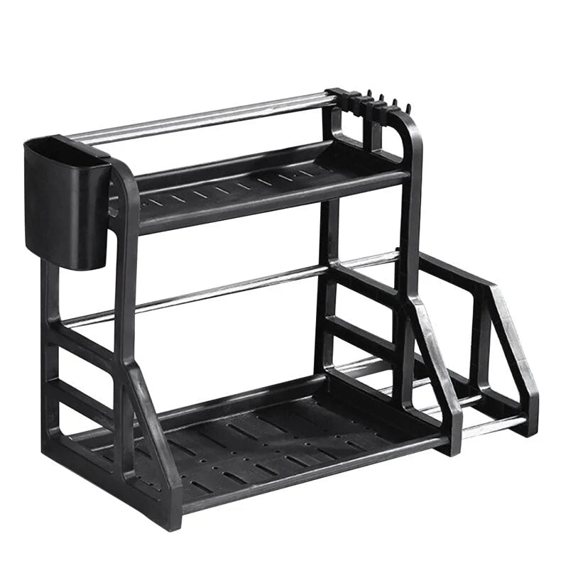 Kitchen Storage Rack Stainless Steel Two-Tier Drainage Basket
