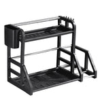 Kitchen Storage Rack Stainless Steel Two-Tier with Drainage Design
