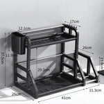 Kitchen Storage Rack Stainless Steel Two-Tier with Drainage Design