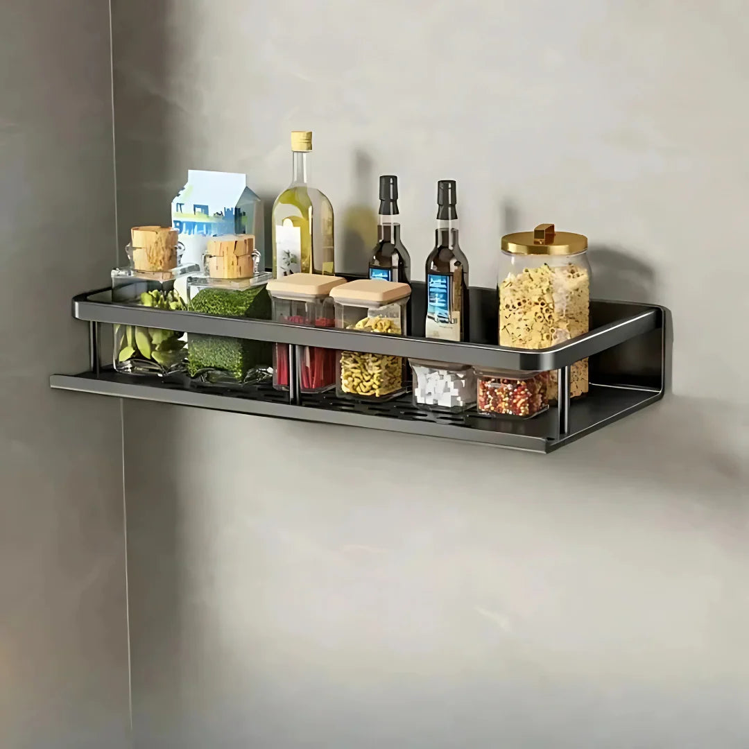 Kitchen Storage Shelf Wall-Mounted Metal Space-Saving Organizer