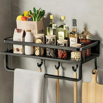 Kitchen Storage Shelf Wall-Mounted Metal Space-Saving Organizer