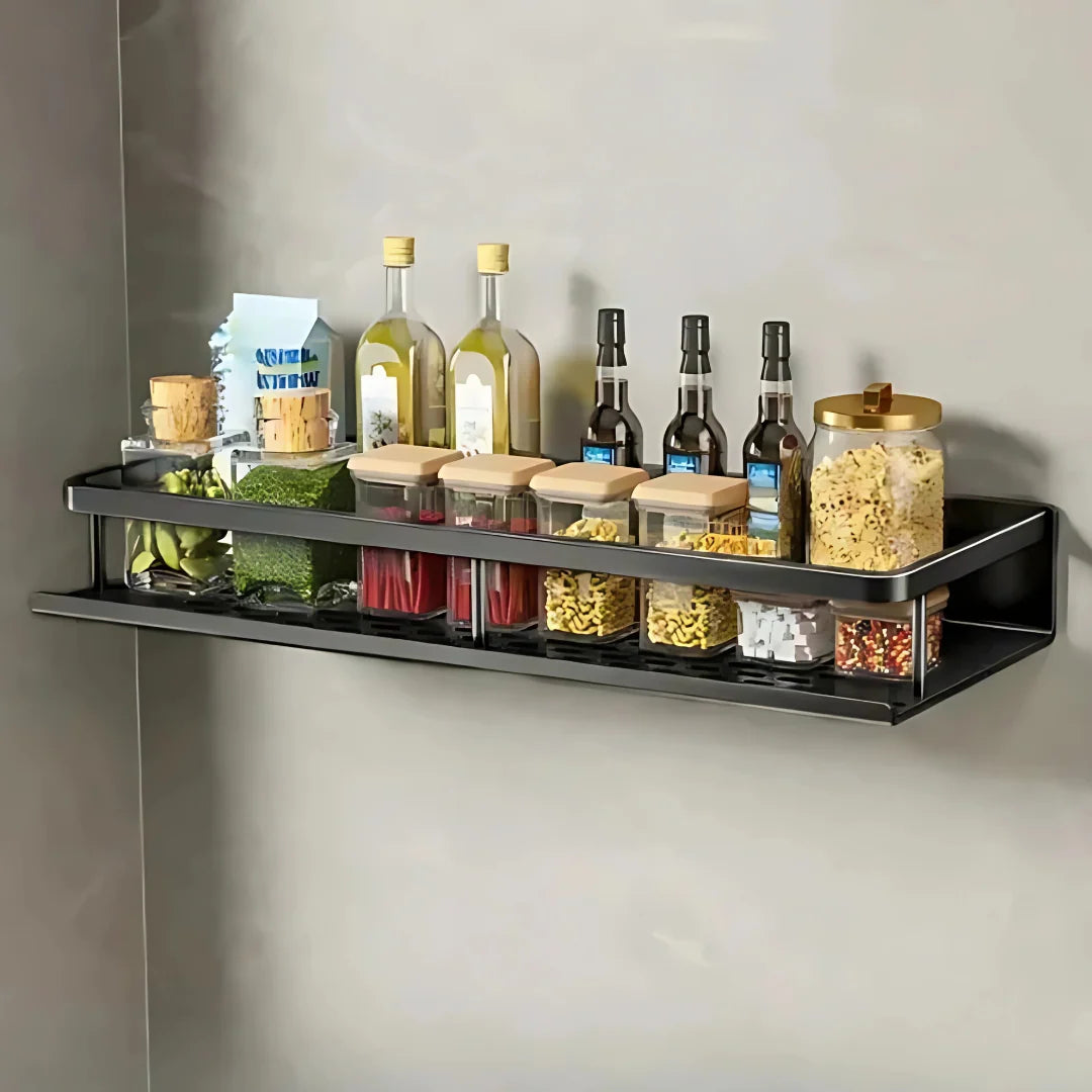 Kitchen Storage Shelf Wall-Mounted Metal Space-Saving Organizer