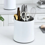 Kitchen Utensil Holder Rotating Multi-Compartment Holds 15+ Utensils