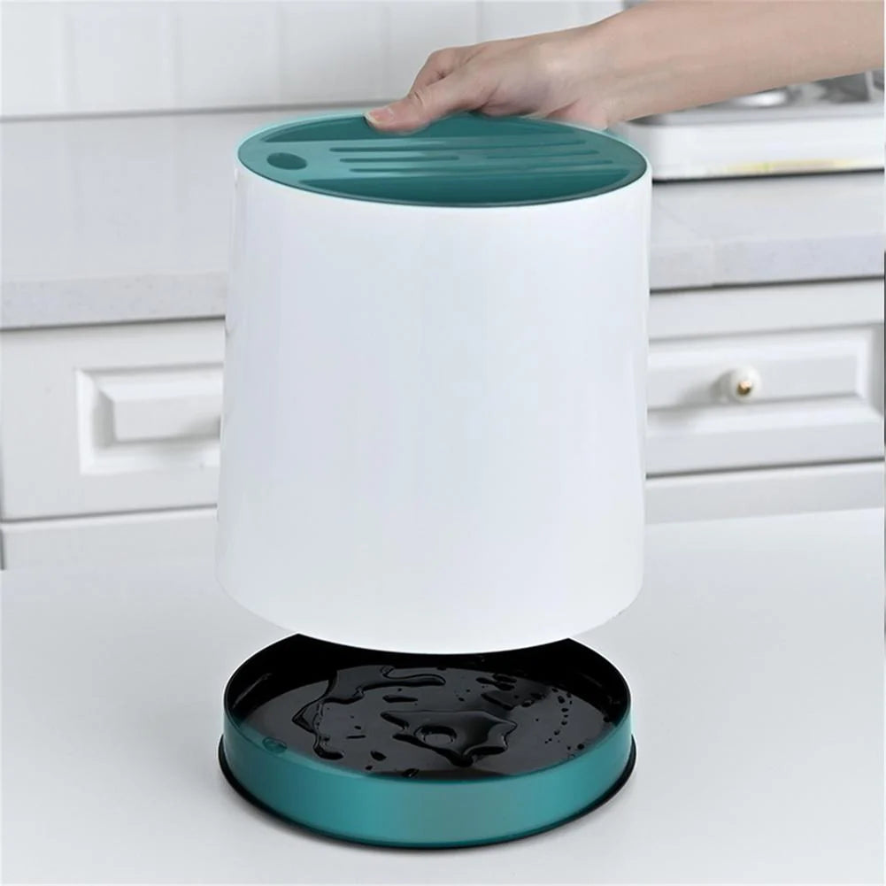 Kitchen Utensil Holder Rotating Multi-Compartment Holds 15+ Utensils
