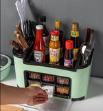 Kitchen Utensil Organizer Multi-Compartment With Detachable Seasoning Box