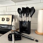 Kitchen Utensil Set Silicone Stainless Steel Handles 12-Piece