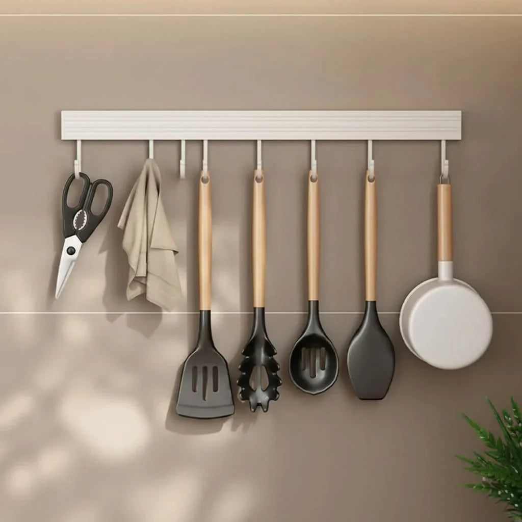 Kitchen Wall Rack No-Drill Rust-Resistant Coated Metal