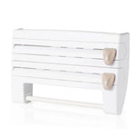 Kitchen Wrap Organizer Built-In Cutters Wall-Mountable