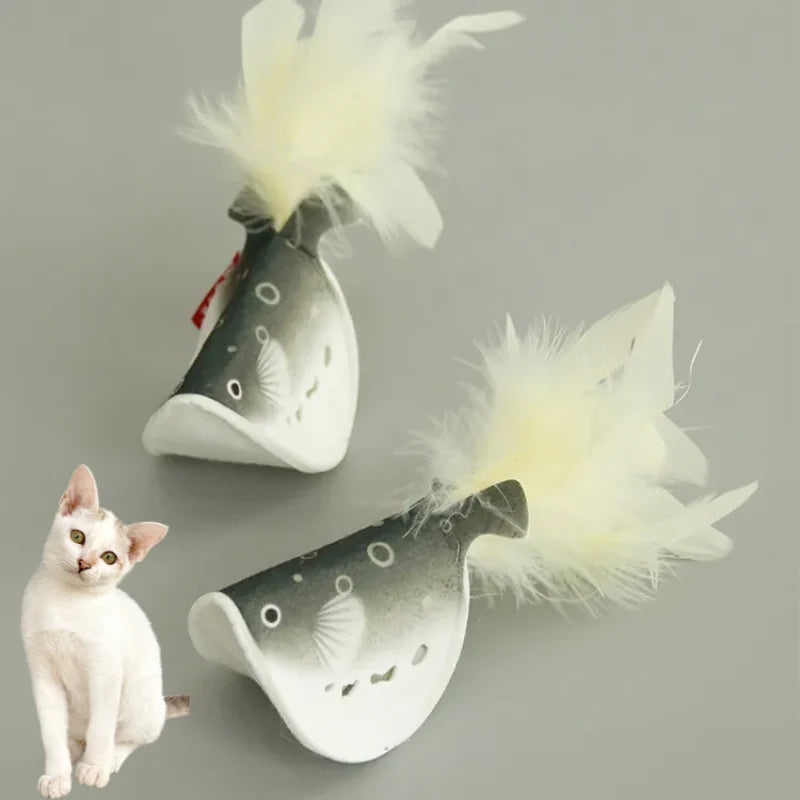 Kitten Teaser Wand Feather & Plush Catnip-Infused 2-Pack