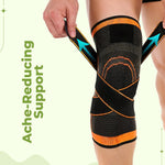 Knee Compression Sleeve Ergonomic Stabilizing Support Breathable Fabric