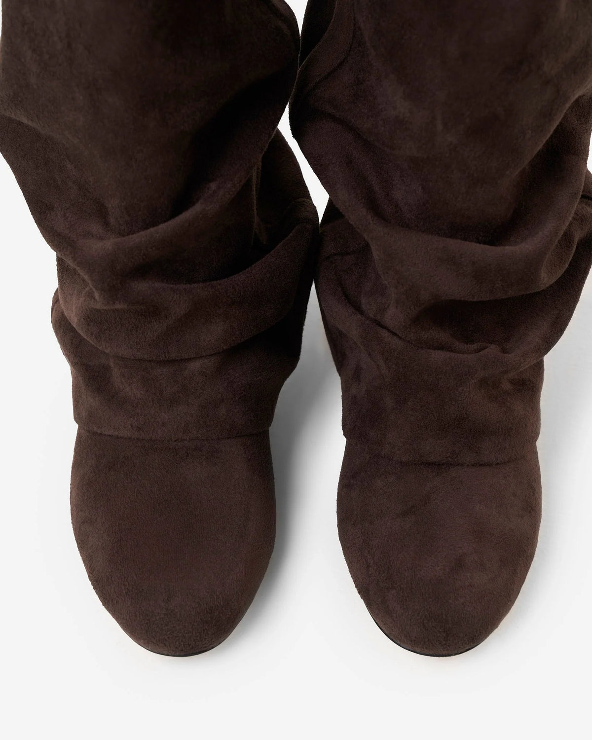 Knee-High Boots Slouchy Hidden Heel Round Toe